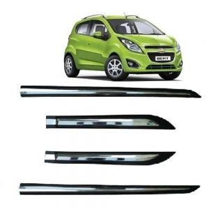 Car Door Side Beading For Beat  - Silver & Black